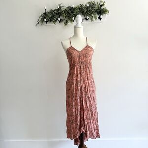 Tasha Pink Butterfly Strappy Midi Dress Halter Small whimsy fairy core